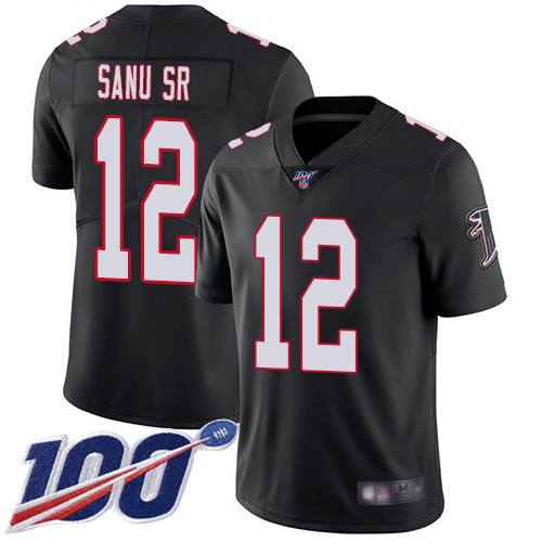 Atlanta Falcons Limited Black Men Mohamed Sanu Alternate Jersey NFL Football #12 100th Season Vapor Untouchable